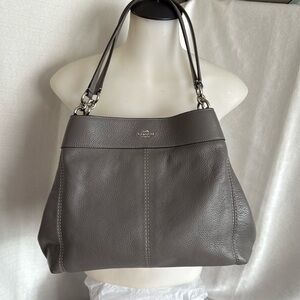 Coach Gray Leather Shoulder Bag NWOT